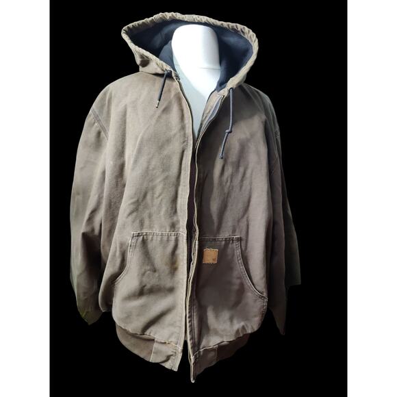 Vintage Carhartt brown men's hooded jacket size 3X regular - Picture 1 of 5